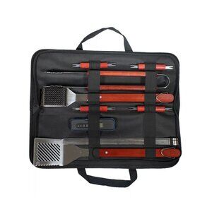 17pc BBQ Stainless Steel Grill Spatula Set Black - Room Essentials